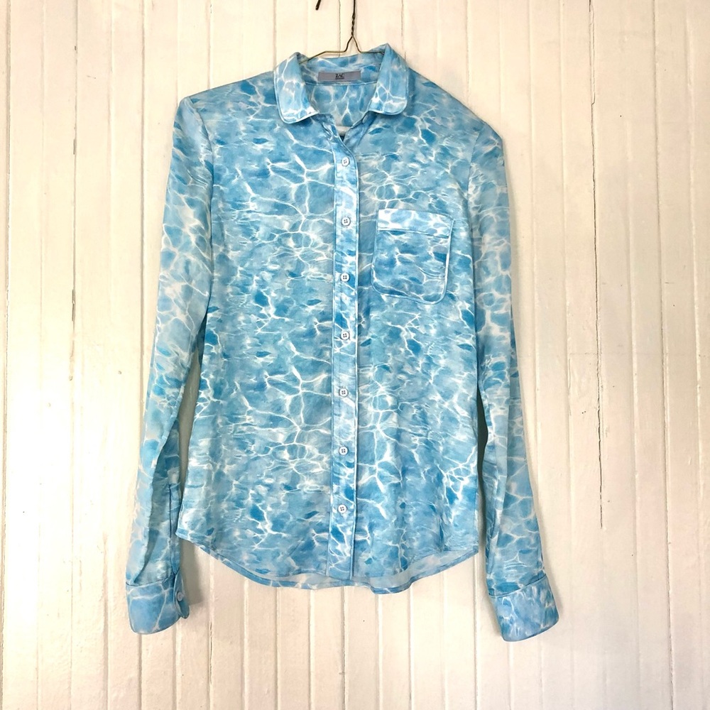 Zac Posen Cool Water Silk Top
